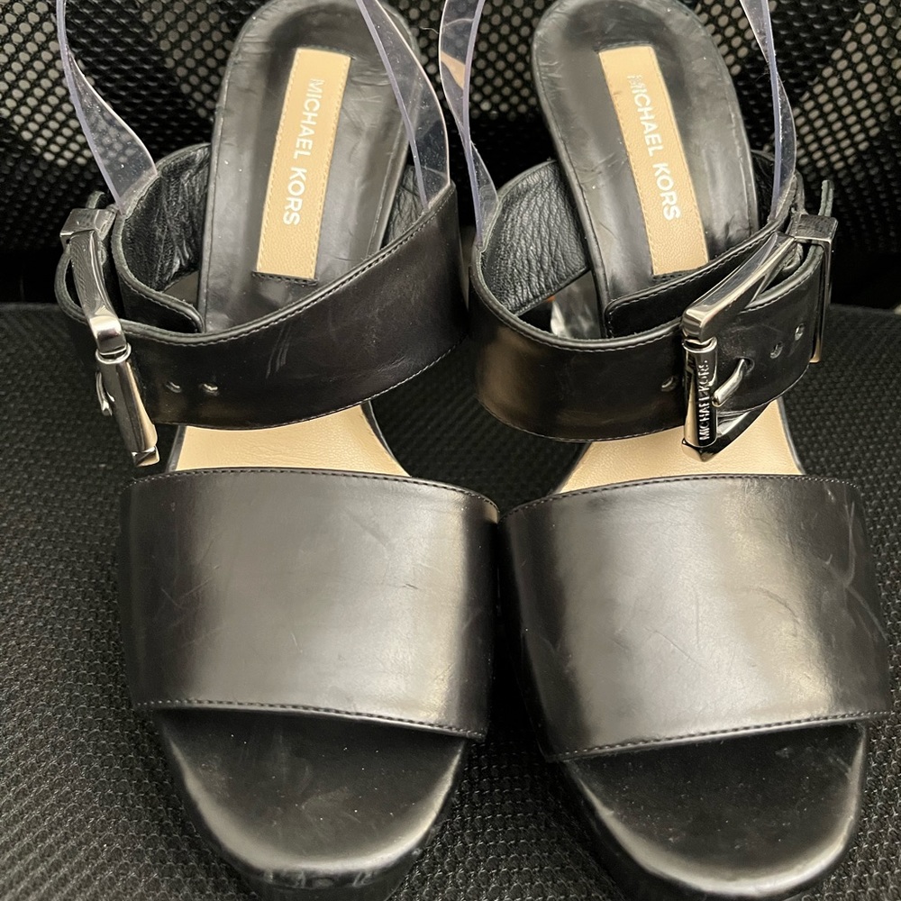 Women’s Michael Kors Clear Block Wedge size 6